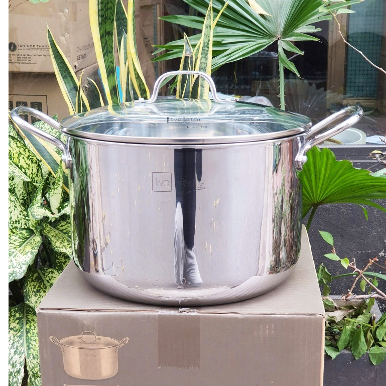 Nồi Luộc Gà Inox 304 Fivestar Plus Thân Cao 3 Đáy – Size 26/28/30cm  Bảo Hành 25 Năm