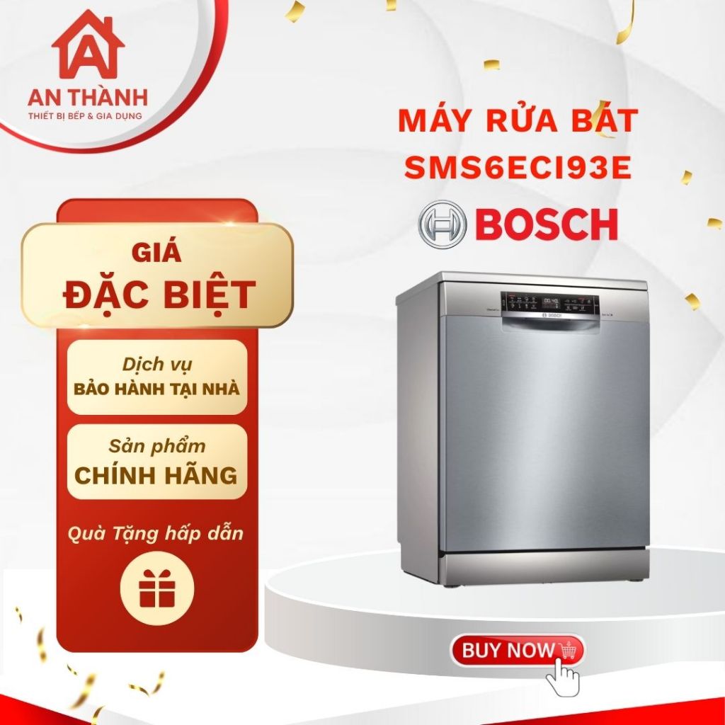 Máy rửa bát Bosch SMS6ECI93E – Serie 6 – Chuẩn chất lượng Đức cho gian bếp sang trọng