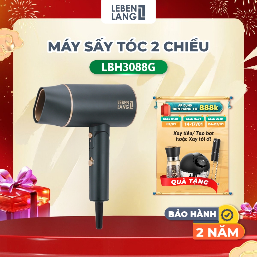 [Best] Máy Sấy Tóc Mini Lebenlang LBH3088 2100W, 2 Chiều Nóng Lạnh, Bảo Hành 2 Năm 1 Đổi 1