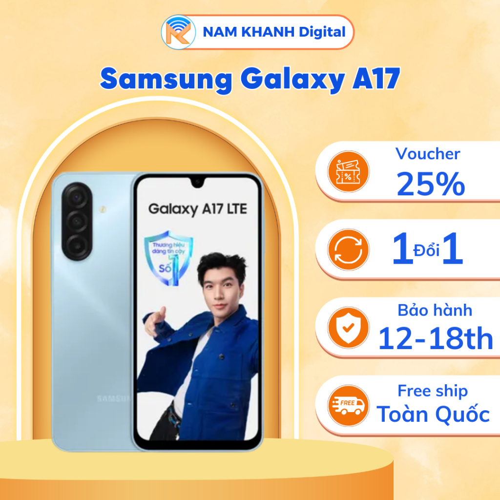 Điện thoại Samsung Galaxy A17 4G - (8/128GB) - Pin 5000mAh - Màn 6.7 inch - Nam Khanh Digital