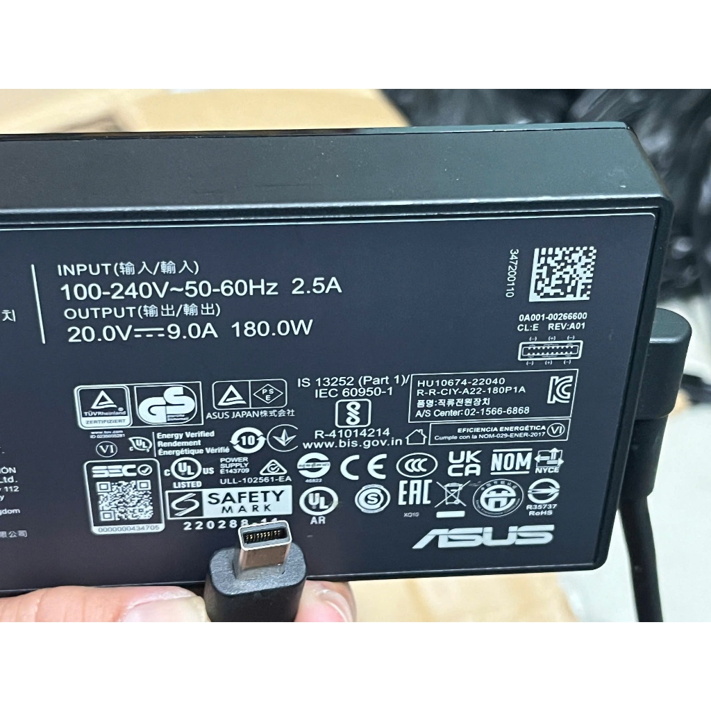 Bán sạc Laptop Asus Gaming 180W ( 20V - 9A ) , chân USB đời mới  hàng cũ , zin theo máy - chính hãng