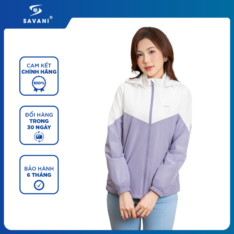 Áo Khoác Gió Nữ 2 Lớp SAVANI Có Mũ, Cản Bụi, Chống Nước, Giữ Ấm Tốt, Hàng Thiết Kế Cao Cấp WAGM014W5