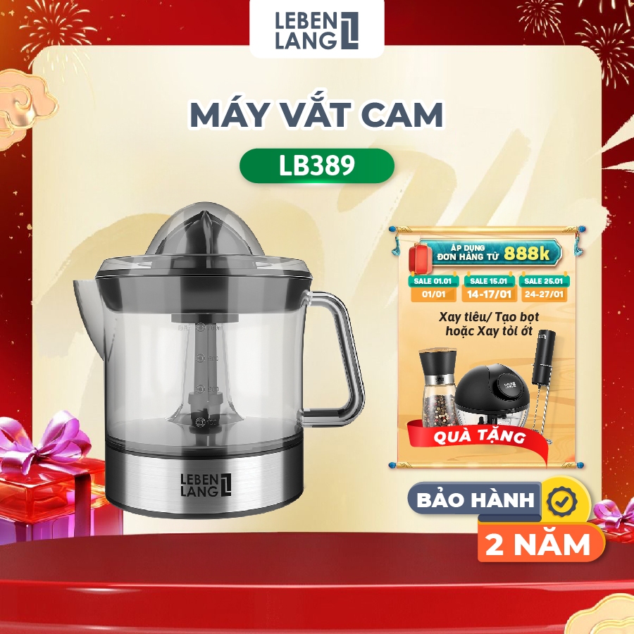 Máy Vắt Cam Tự Động Lelenlang LB389 – Dung Tích 700ml, Công Suất 40W, Bảo Hành 2 Năm