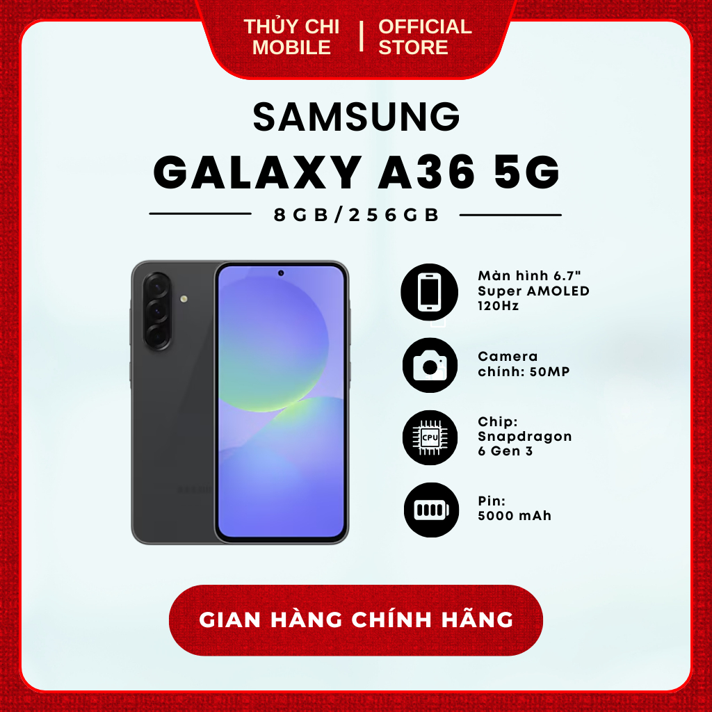 Điện thoại Samsung Galaxy A36 5G 8GB/256GB - Hàng Chính Hãng