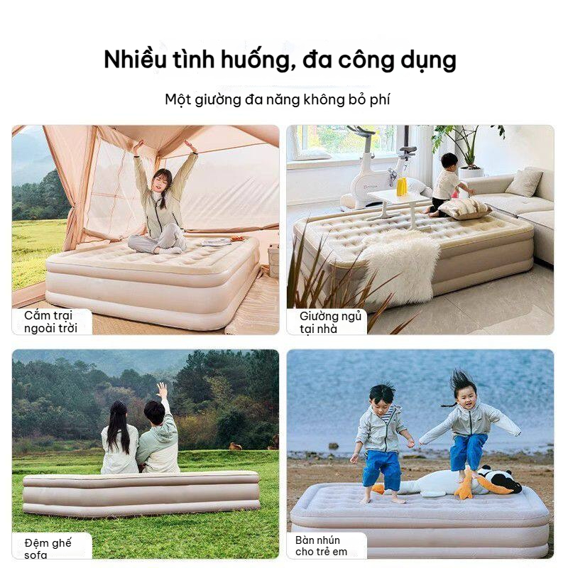 HEINO Nệm Hơi Điện Du Lịch Gọn Nhẹ Chống Thấm Bơm Xả Hơi Nhanh Bền Chắc Cho Cắm Trại Tặng Túi Đựng | BigBuy360 - bigbuy360.vn