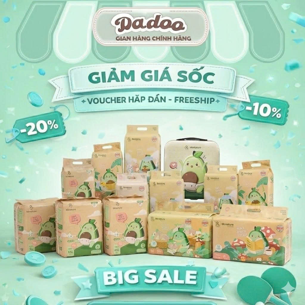 Bỉm BB NATURE bản cũ - BB NATURE care plus Combo 2 Bịch Cho Bé