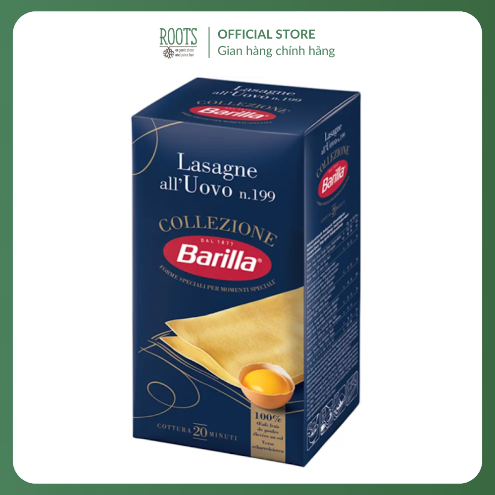 (Ship hỏa tốc) BARILLA - Mì Lá Lasagna, Collezione Lasagne All`Uovo (500g)