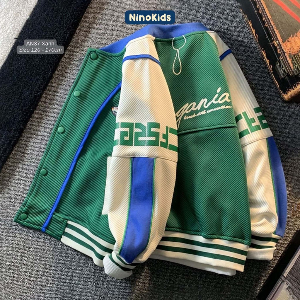 Áo khoác cho bé trai lớp 1 - 9, Thiết kế phong cách Hàn Quốc, chất liệu vải sợi cao cấp, thỏai mái,A