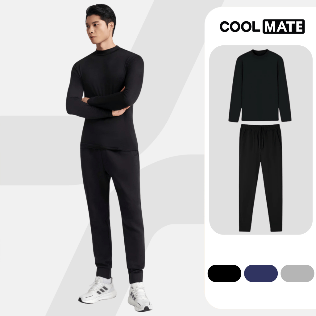 [SALE TẾT]Set đồ bộ giữ nhiệt Premium Áo giữ nhiệt ExWarm và quần dài Jogger mềm mại, giữ ấm tốt Coo