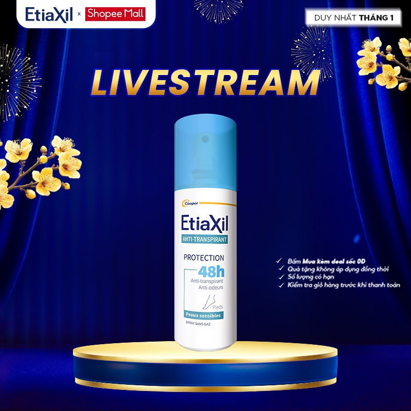 [LIVESTREAM] Xịt Khử Mùi Chân Etiaxil Bảo Vệ Kép 100ml