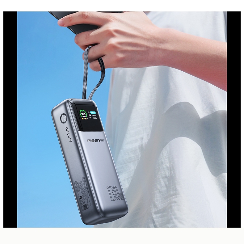 Pin Sạc Dự Phòng Pisen Pro TP-D107 - 130W - 20.000 mAh - Màn Hình LED AI - CCC - Pin 21700 | BigBuy360 - bigbuy360.vn