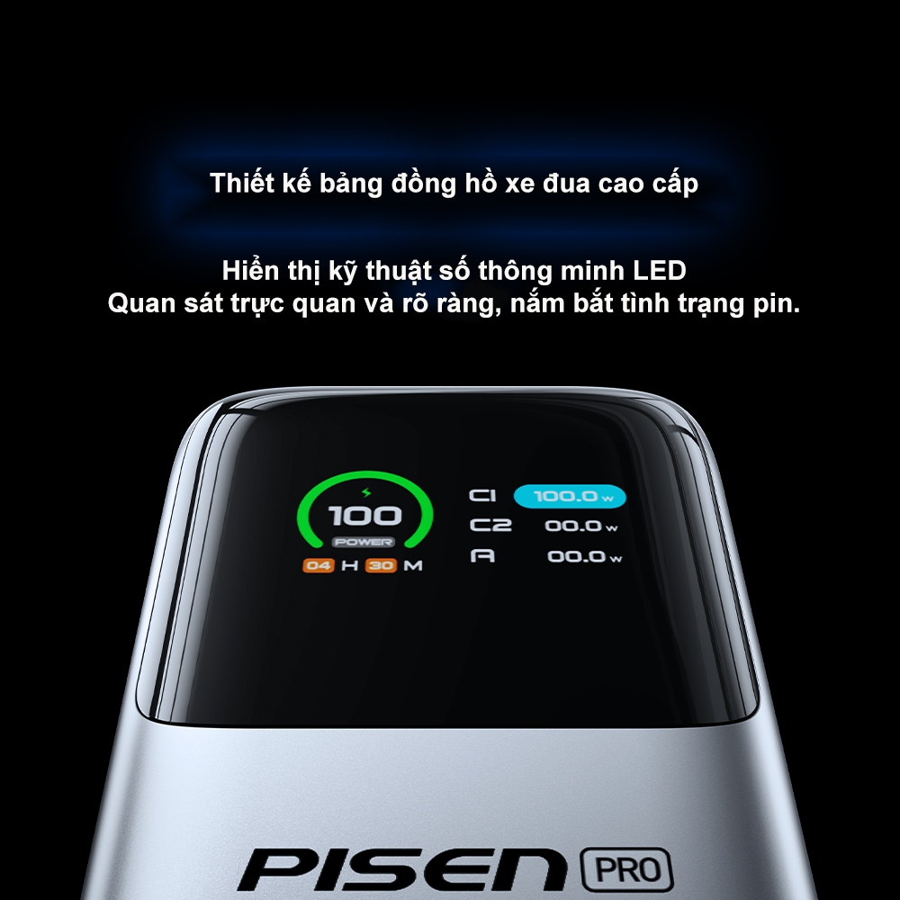 Pin Sạc Dự Phòng Pisen Pro TP-D107 - 130W - 20.000 mAh - Màn Hình LED AI - CCC - Pin 21700 | BigBuy360 - bigbuy360.vn