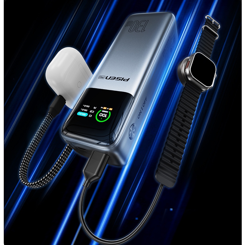 Pin Sạc Dự Phòng Pisen Pro TP-D107 - 130W - 20.000 mAh - Màn Hình LED AI - CCC - Pin 21700 | BigBuy360 - bigbuy360.vn