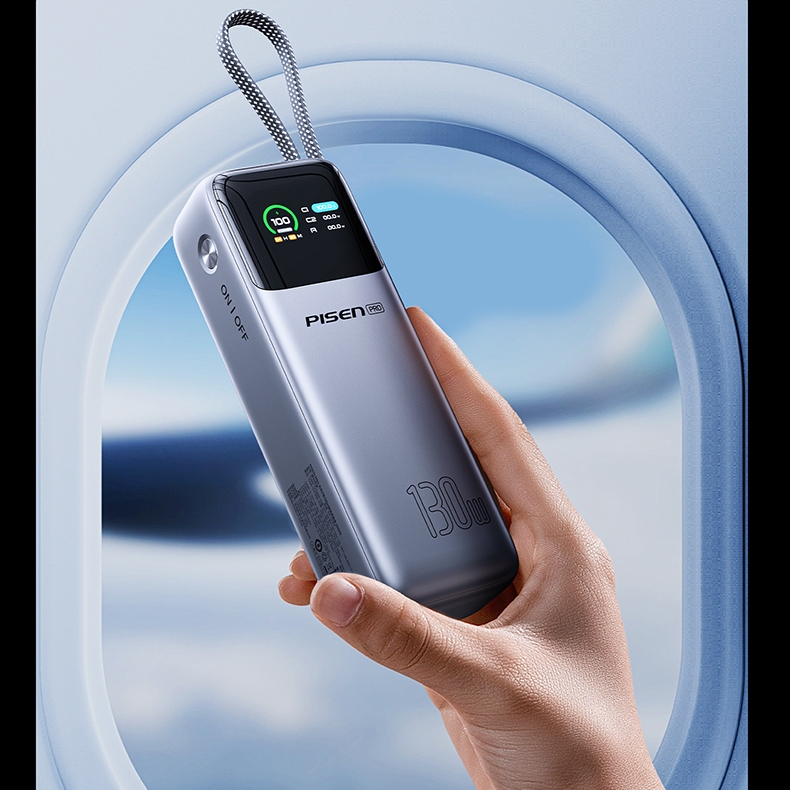 Pin Sạc Dự Phòng Pisen Pro TP-D107 - 130W - 20.000 mAh - Màn Hình LED AI - CCC - Pin 21700 | BigBuy360 - bigbuy360.vn