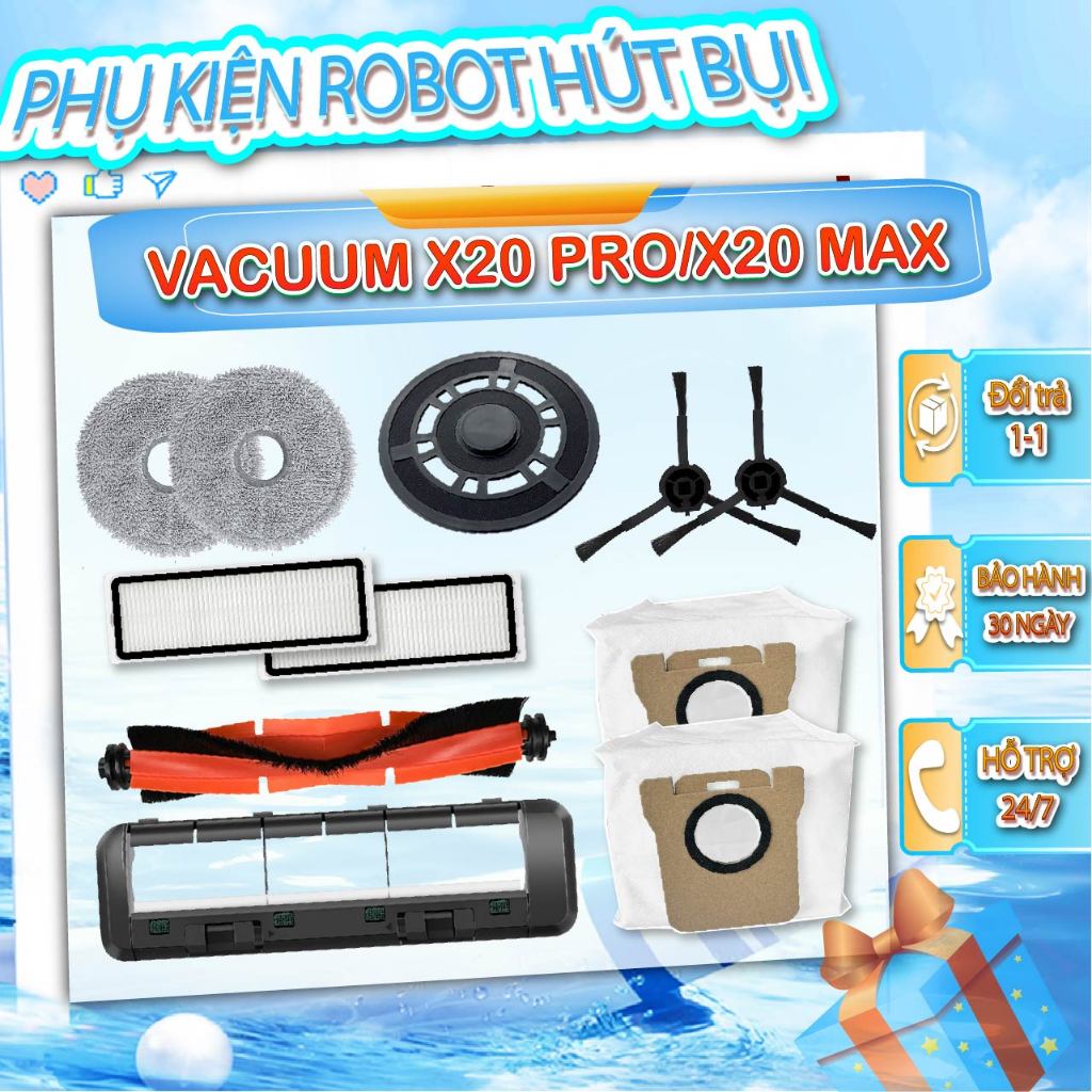 Phụ kiện robot hút bụi X20 Max/X20 pro - Phụ kiện robot X20 Max/X20 pro