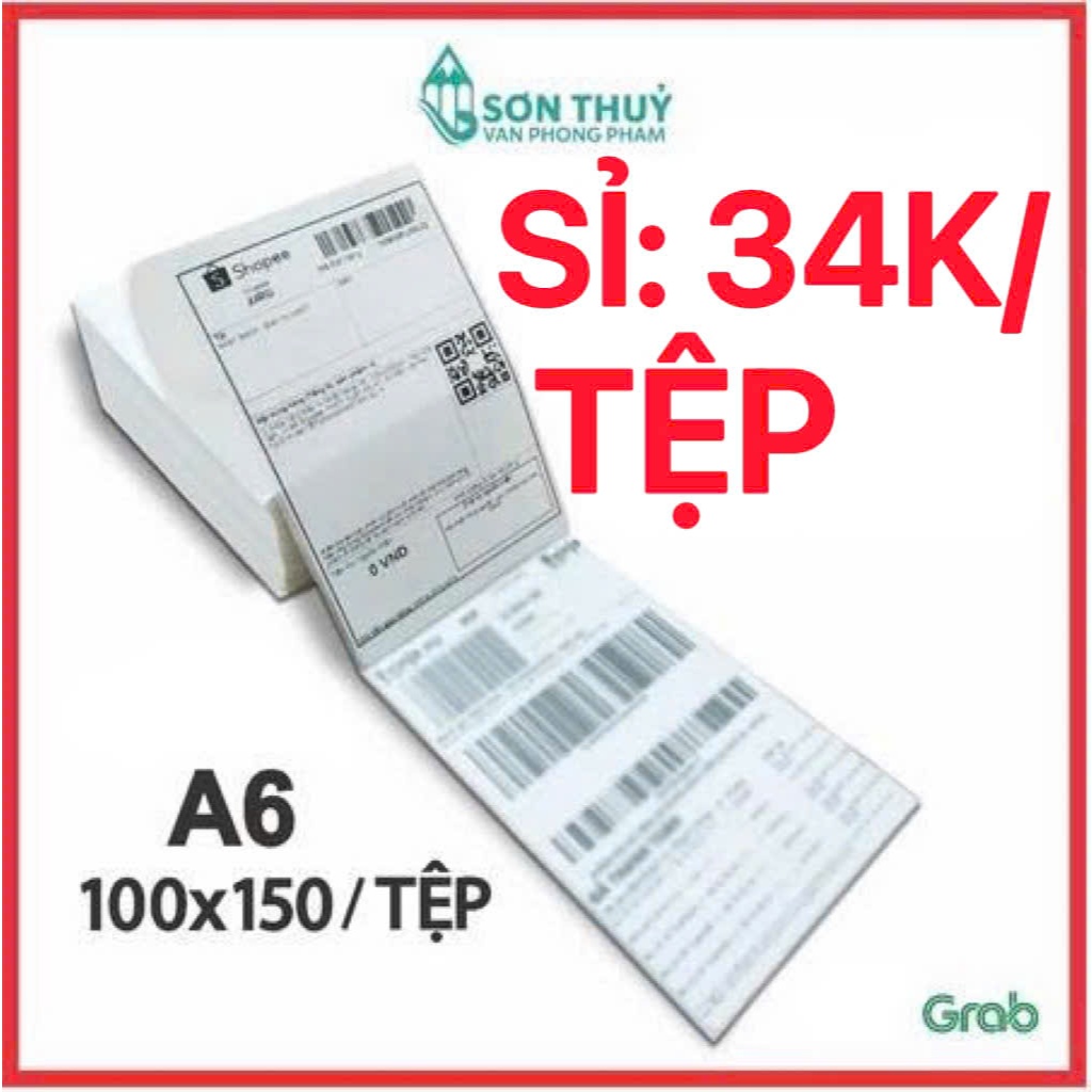 [XẢ KHO] GIẤY IN NHIỆT DECAL A6 - 100x150mm - Tệp A6, In Bill Shopee, TMĐT, Cuộn A6, A7, Tem Trà Sữa, Có Lớp Keo Lột Dán
