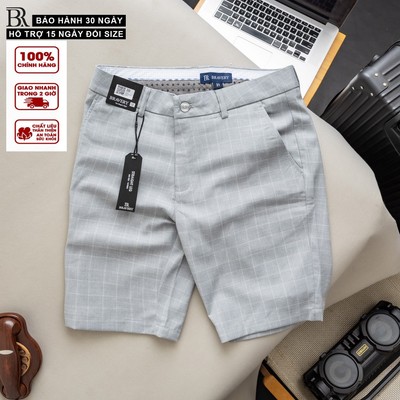 Quần short nam Caro BR Vải viscose mềm thoáng mát, co giãn, chống nhăn, bền màu, sang trọng - Bravery