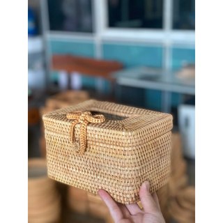 Hộp Đựng Giấy Ăn _ Kích thước 19x11H13 Chất Liệu Mây Tre Đan Nghệ nhân làng nghề đan
