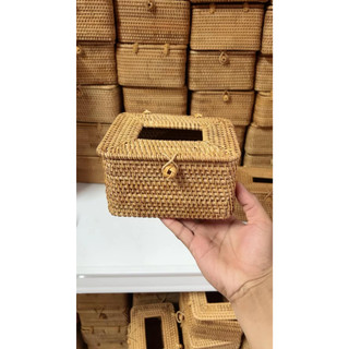 Hộp Đựng Giấy Ăn _ Kích thước 19x11H13 Chất Liệu Mây Tre Đan Nghệ nhân làng nghề đan
