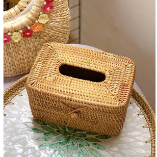 Hộp Đựng Giấy Ăn _ Kích thước 19x11H13 Chất Liệu Mây Tre Đan Nghệ nhân làng nghề đan