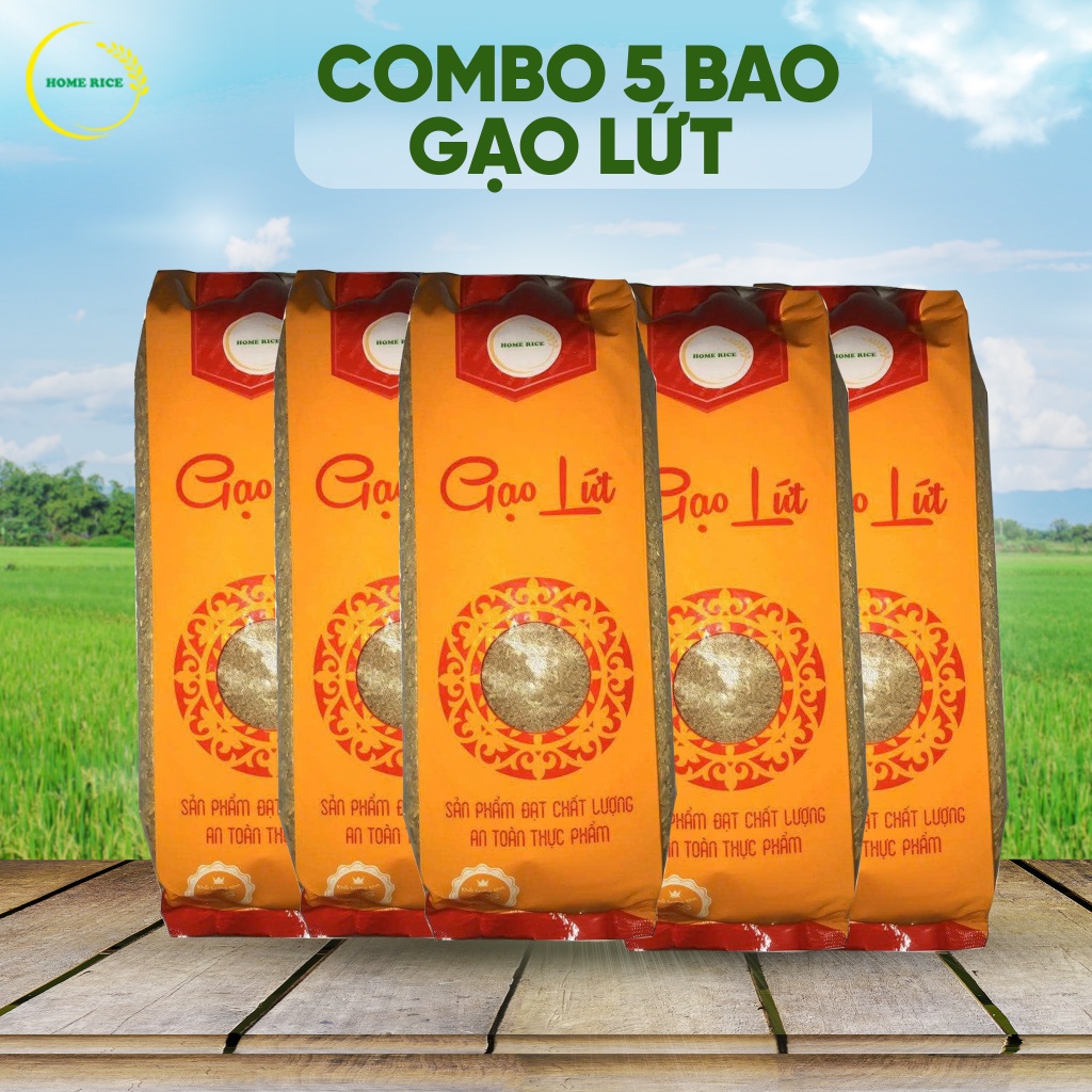 Combo 5 Gạo Lứt 2kg – Gạo Lứt Tự Nhiên, Ít Xay Xát, Tốt Cho Sức Khỏe