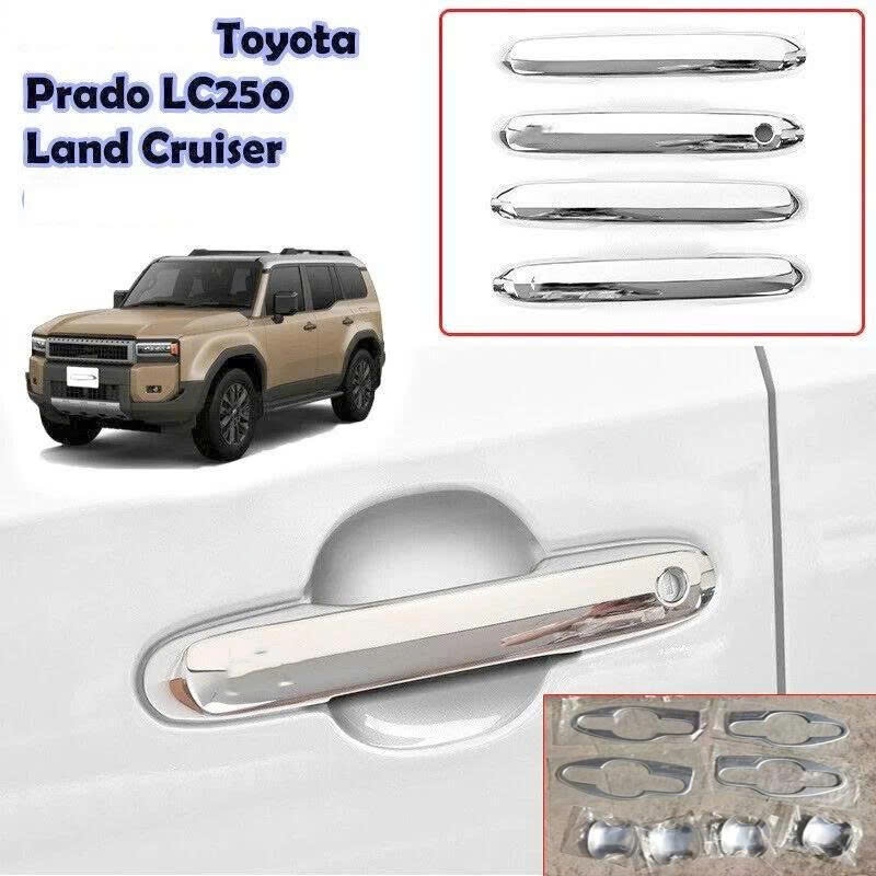 Bộ Ốp Bảo Vệ Tay Nắm Cửa Prado LC250 2024 2025 2026 ( Tay Không Từ ) - Ốp Tay Cửa Toyota Prado