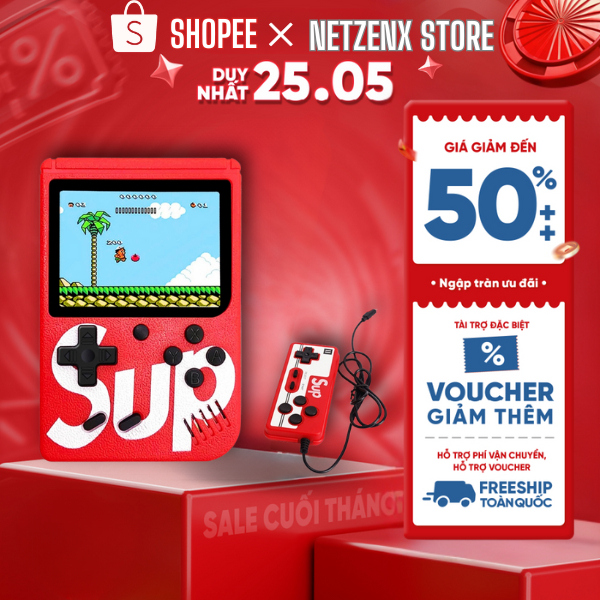 Máy chơi game cầm tay SUP 400 trò - Kết nối - Máy chơi game điện tử 4 nút cao cấp tay cầm Sup