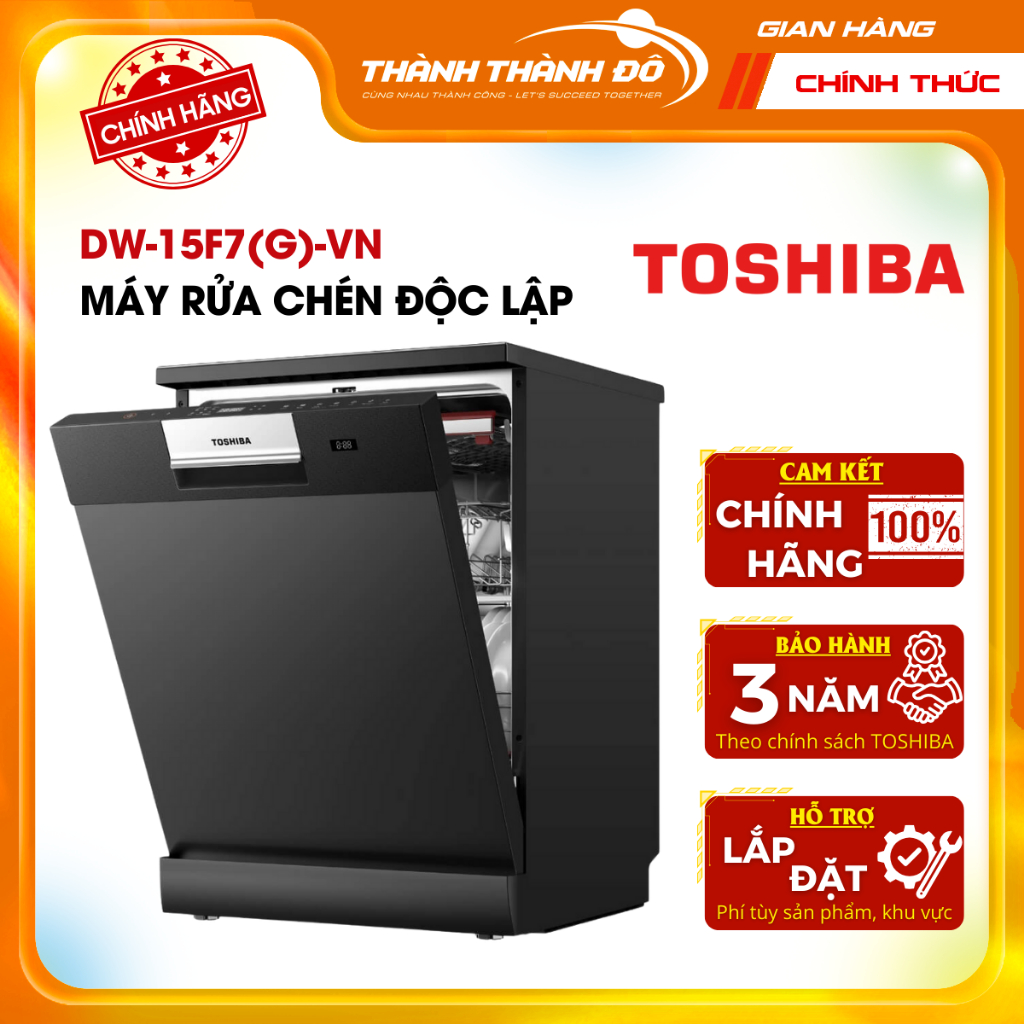 [Tặng Bộ Nồi 2.900.000đ] Máy rửa chén độc lập Toshiba DW-15F7(G)-VN NEW 2025, chính hãng 100%