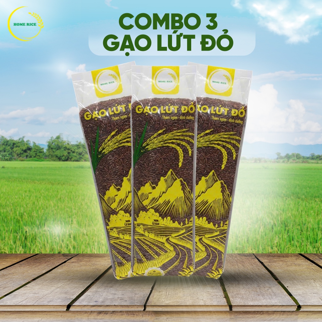 Combo 3 Gạo Lứt Đỏ 2kg – Gạo Lứt Nguyên Hạt, Thơm Ngon, Bổ Dưỡng (6kg)