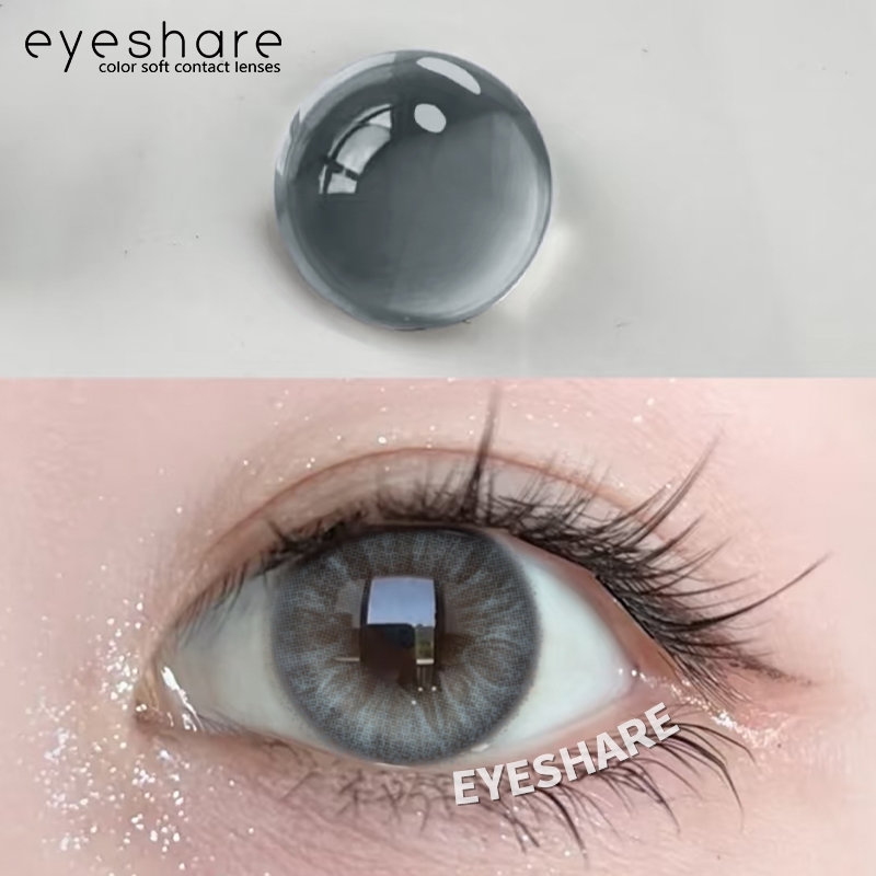 alaska loạt 14.2mm kính áp tròng xám thời trang lens 6 tháng eyeshare contact lens