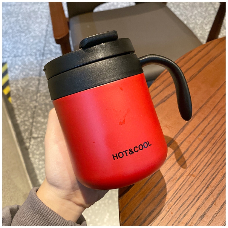 Ca Cốc Giữ Nhiệt Văn Phòng TBNGOOD Có Tay Cầm Tiện Ích 350ml Siêu Giữ Nhiệt Inox 304
