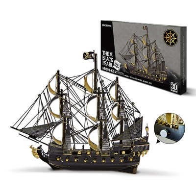 Mô Hình Kim Loại 3D Lắp Ráp Piececool Tàu Black Pearl (77 mảnh, Hít Tủ Lạnh) HB002-KG – MP1326