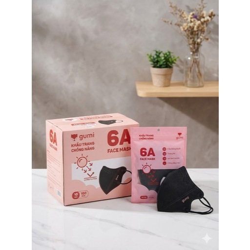 Khẩu Trang Chống Nắng GUMI 6A – Thoáng Khí, 4 Lớp Chống Khuẩn, Lọc Bụi Mịn