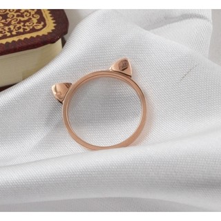 Nhẫn Titan Nữ Tai Mèo Màu Vàng Hồng Phong Cách Hàn Quốc Không Đen Không Gỉ TT 0647 Bilyshop