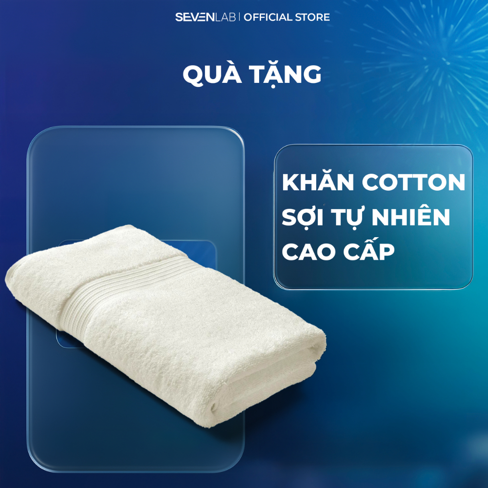 Khăn mặt cotton cao cấp 35x80cm SEVENLAB sợi thiên nhiên, mềm mại, an toàn cho da nhạy cảm
