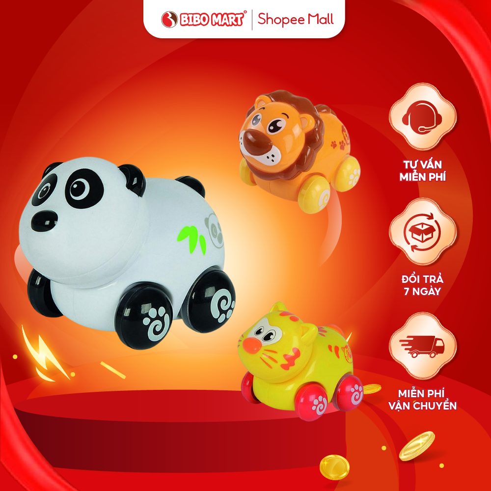 Đồ Chơi Xe Đẩy Hình Động Vật Lắc Lư Đầu ABC Màu Sắc Tươi Sáng Chất Liệu Nhựa Bền Đẹp - Bibo Mart