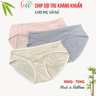 Combo 3 quần lót sợi tre kháng khuẩn Gee quần chip cho mẹ và bé gái mềm mại co giãn size 10 tới 75kg