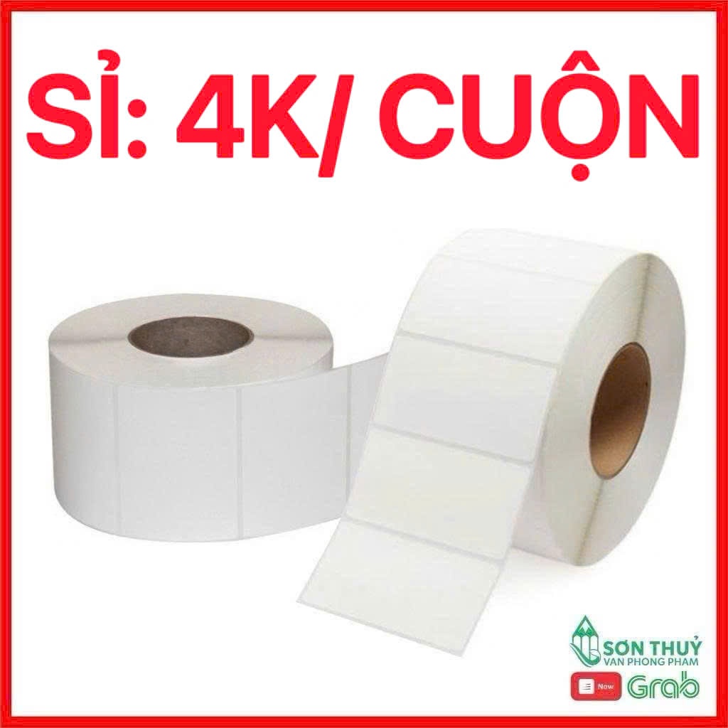 [XẢ KHO] GIẤY IN TEM TRÀ SỮA Giá Rẻ 50x30mm - Cuộn in Mã Vạch, Tem Nhiệt