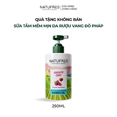 [GIFT] Sữa Tắm Dưỡng Da Tươi Trẻ, Hương Vang Đỏ Thanh Lịch Natufres French Chic Chiết Xuất Rượu Vang Đỏ Pháp – 250ml