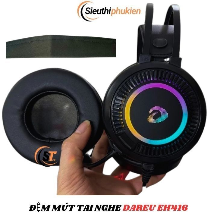 Ốp tai nghe Dareu EH416 - Đệm mút tai nghe EH416 zin có đục lỗ, đệm ốp Dareu 416, đệm tai nghe Dareu