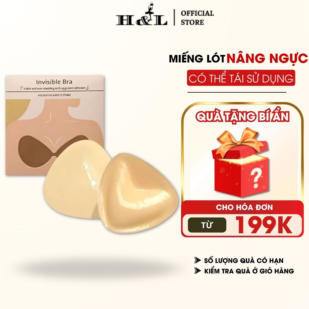 Miếng Lót Nâng Ngực Vô Hình Cho Nữ, Miếng Lót Nâng Ngực Dày Tự Dính, Tái Sử Dụng HL BOUTIQUE D3008