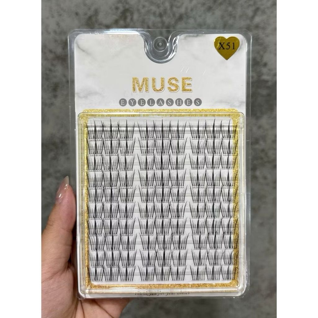 Mi Giả, Mi Cụm X51 MUSE, mã Mi X51 Mi tự nhiên, Không Cứng Form - Mi xinh mẹ Bon