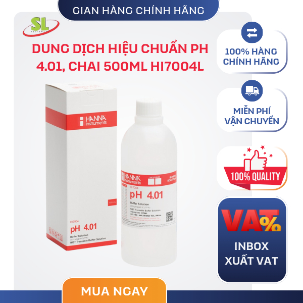 Dung dịch chuẩn PH4.01 Hanna 500ml HI7004L