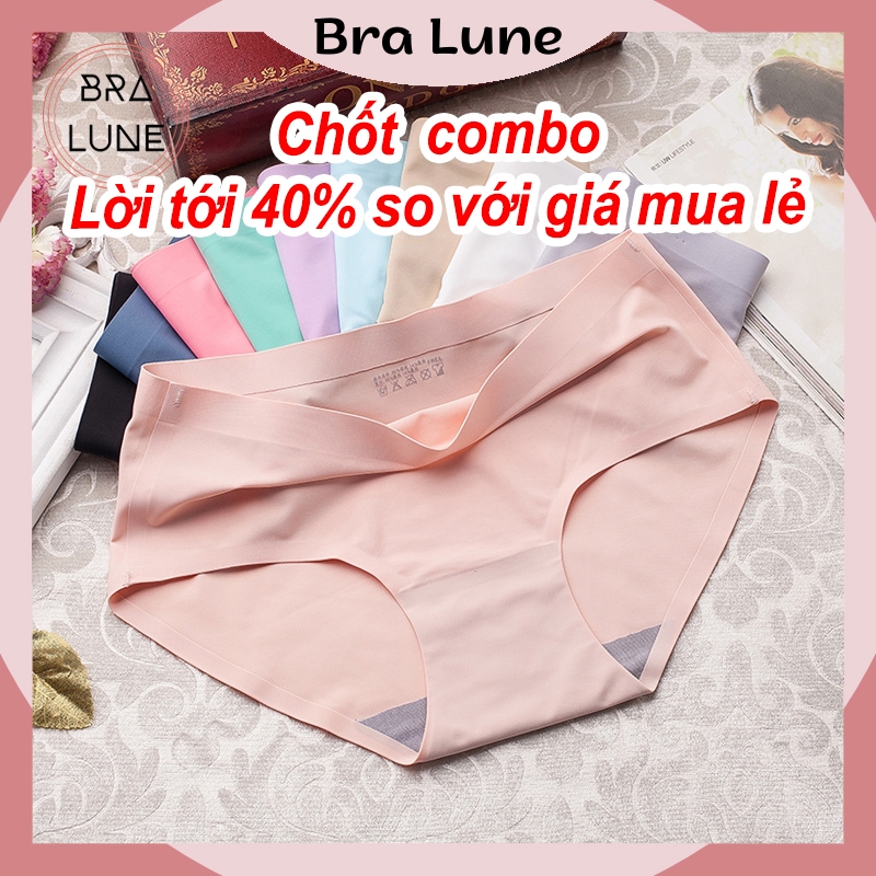 Quần lót nữ đúc su thun lạnh không đường may BRALUNE , Quần chíp nữ kháng khuẩn 2 lớp