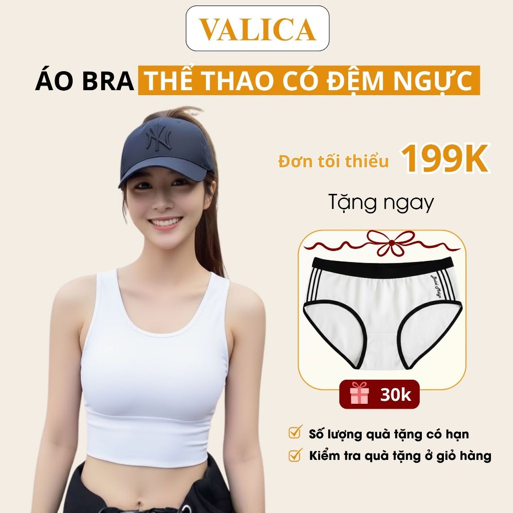 Áo bra nữ tập gym 3 lỗ - Áo ngực thể thao có đệm ngực may liền VALICA B6666