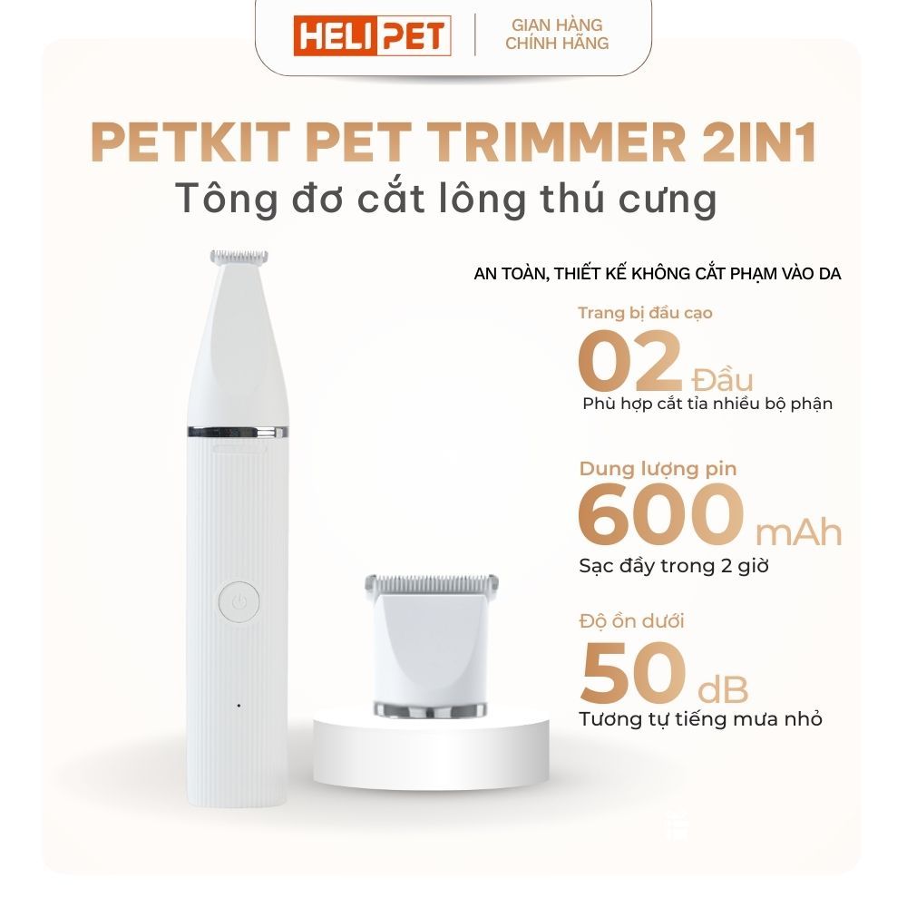 Tông Đơ Cắt Tỉa Cạo Lông Chó, Mèo PETKIT 2in1 Pro - HeLiPet