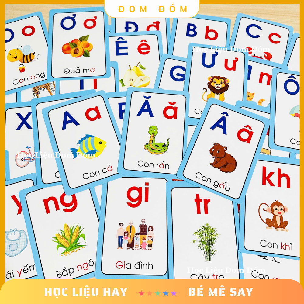 [ĐOM ĐÓM] FONT CHỮ CHUẨN - ĐẦY ĐỦ 29 CHỮ CÁI + 11 CHỮ GHÉP THẺ HỌC CHỮ CÁI TIẾNG VIỆT VÀ SỐ ĐẾM 1-20