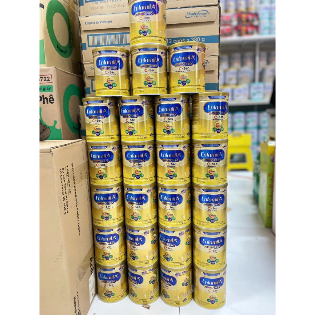 [Cho cả trẻ sinh mổ] Sữa bột Enfamil A+ NeuroPro 1 C-Sec 400g cho trẻ từ 0-12 tháng- DATE 11/2027