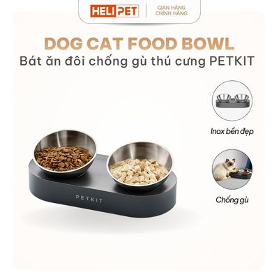 Bát Ăn Đôi, Chén Ăn Chống Gù Cho Chó Mèo PETKIT Nghiêng 15 Độ - HeLiPet