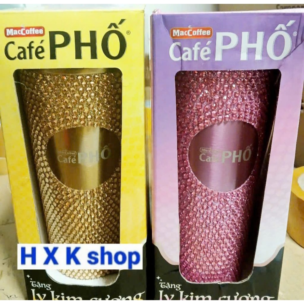 Ly GIỮ NHIỆT 2 lớp cà phê Phố Gold Maccoffee. 550ML